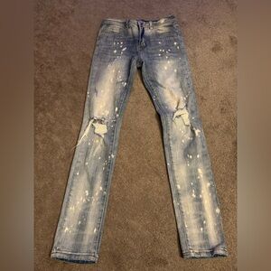 Men's Skinny Jeans - Distressed Blue